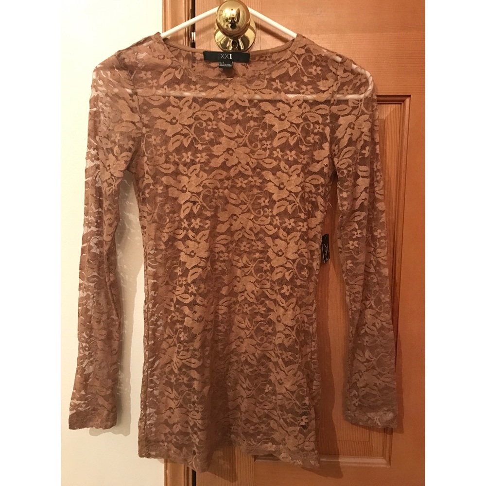 Lacey Mesh Beige Top